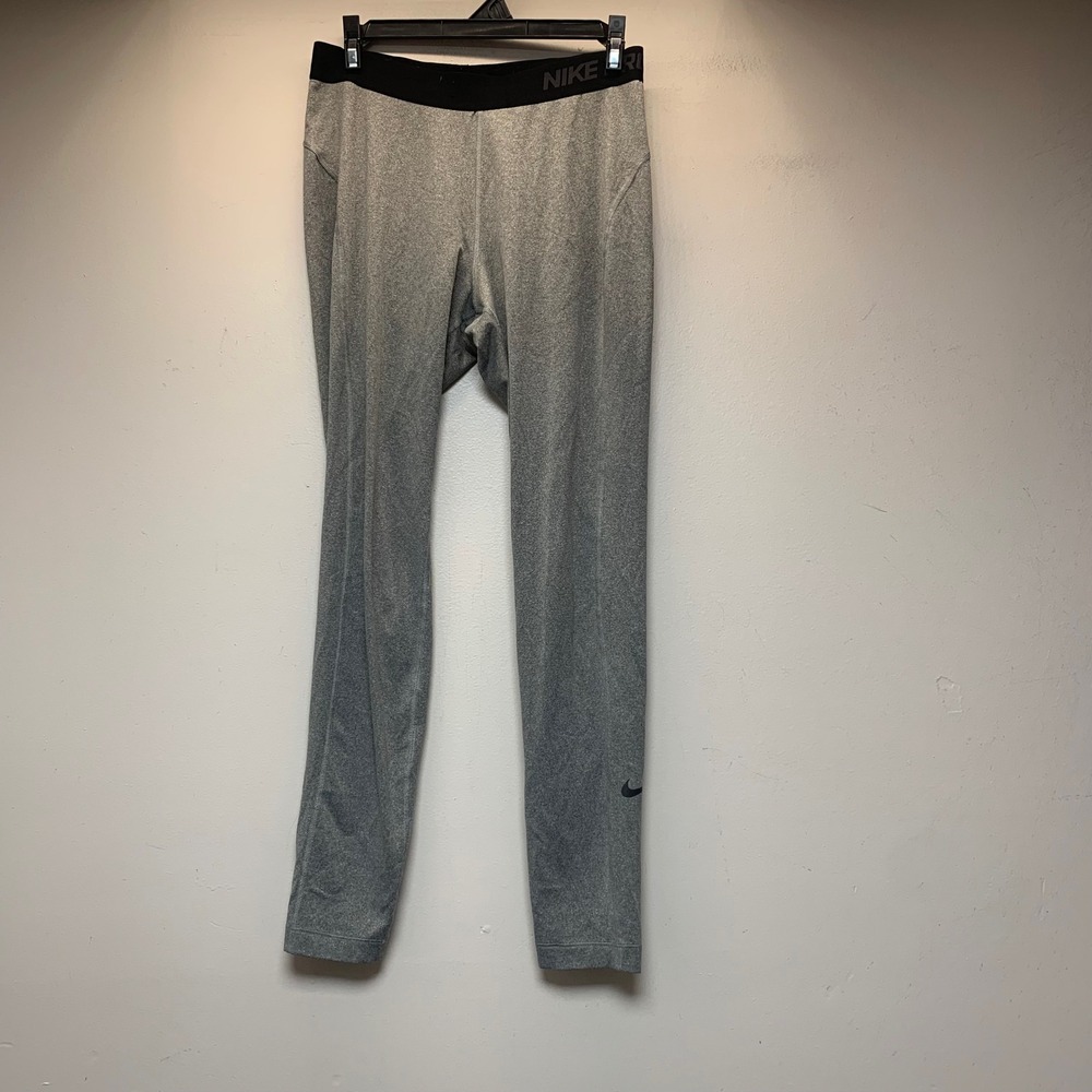 Nike Pro Dri-FIT Leggings Women Large Gray Excellent Heathered Training Tights